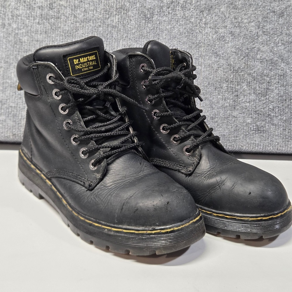 Dr. Martens Winch ST Steel Toe Industrial Work Boots Black Leather AW004 Mens 10